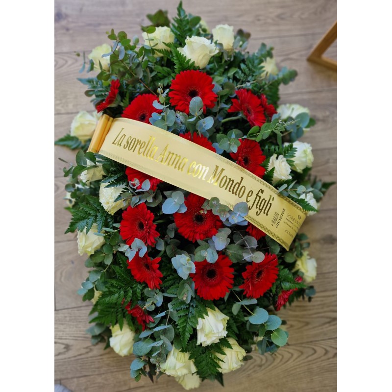 Cuscino CU 03 Floreale Lutto Rose e Gerbere