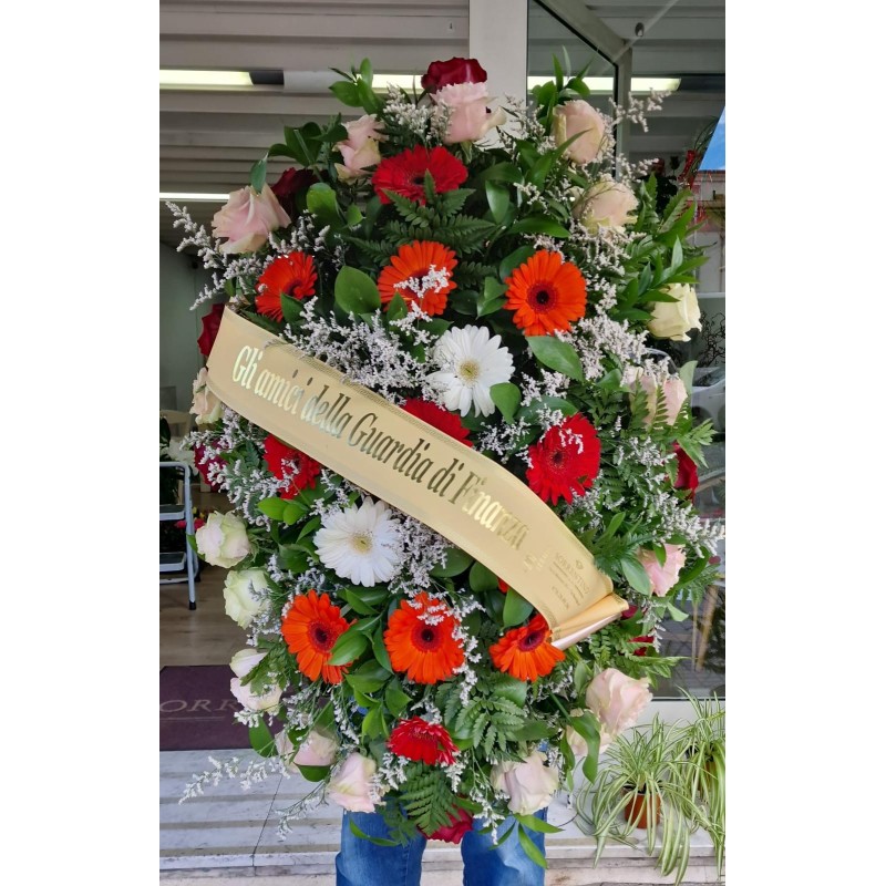 Cuscino CU 03 Floreale Lutto Rose e Gerbere