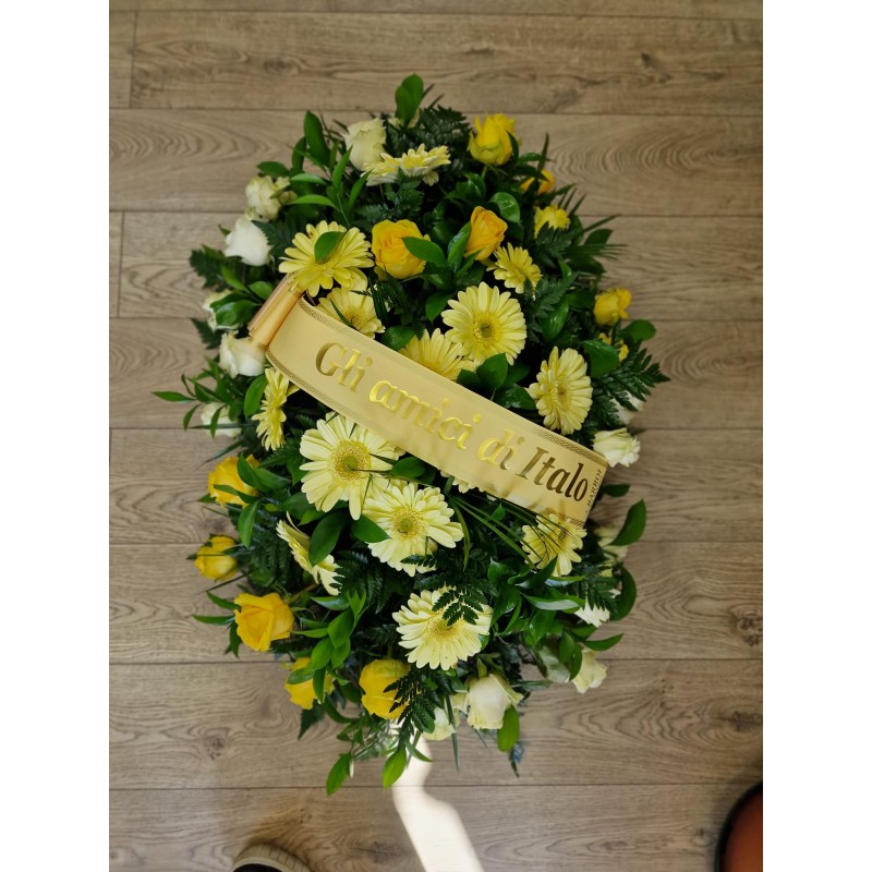 Cuscino CU 03 Floreale Lutto Rose e Gerbere