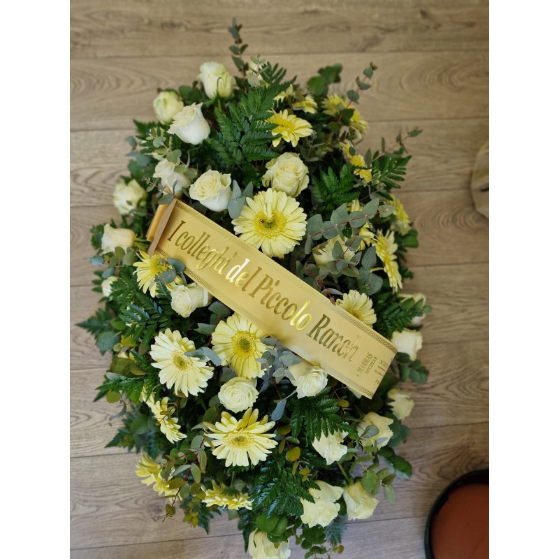 Cuscino CU 03 Floreale Lutto Rose e Gerbere