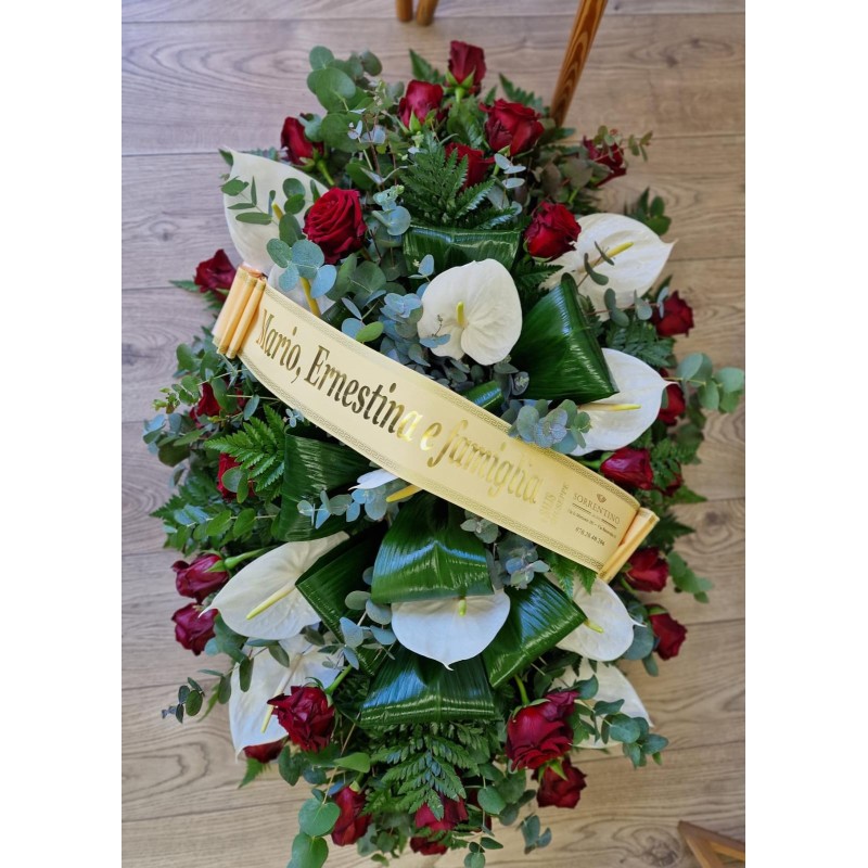 Cuscino CU 04 Floreale Lutto Rose e Anthurium