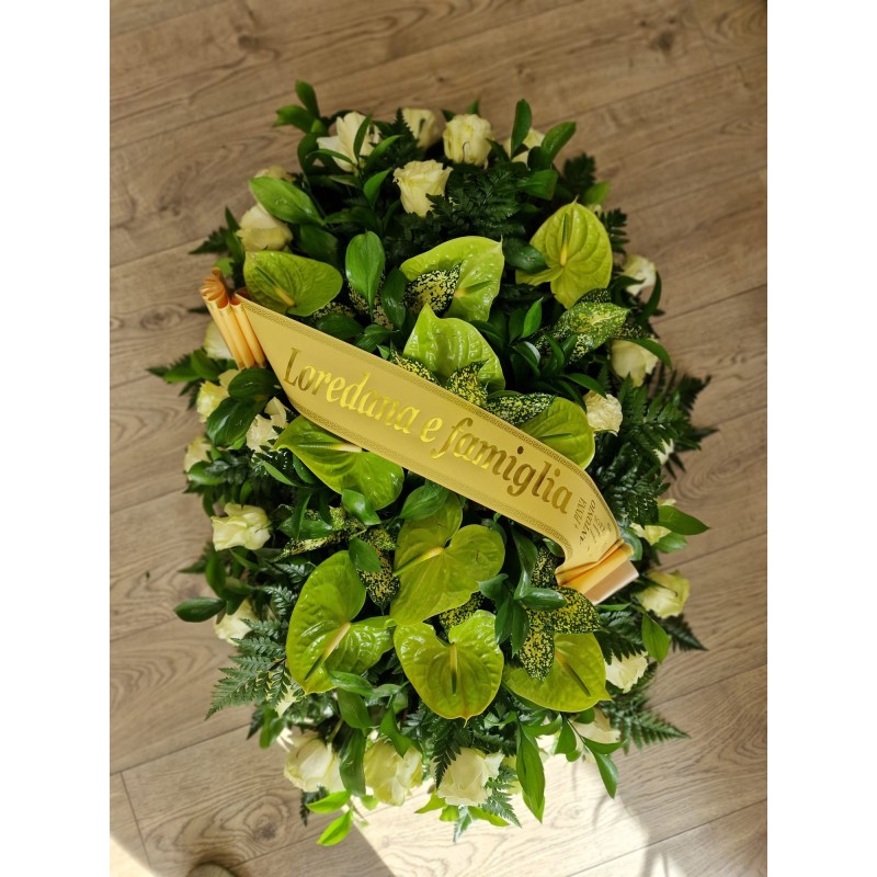 Cuscino CU 04 Floreale Lutto Rose e Anthurium