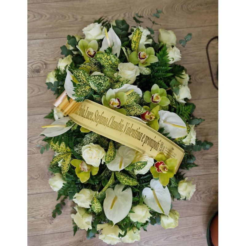 Cuscino CU 05 Florale Lutto Rose, Anthurium e Orchidee