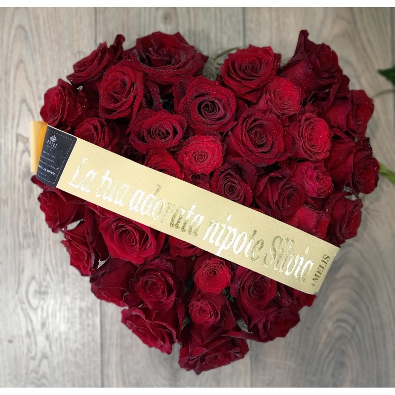 Cuore Floreale Lutto di Rose