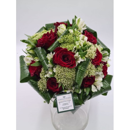 Bouquet Rose Rosse e Alstroemeria Bianca
